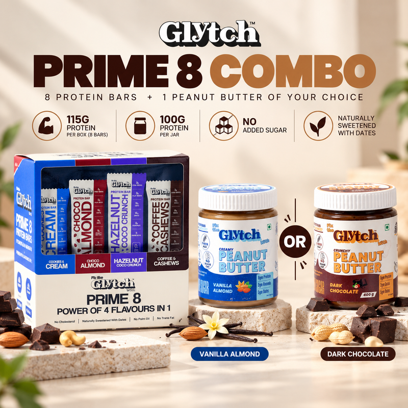 Prime 8 (Pack of 8 protein bars) + Any one Peanut Butter Jar